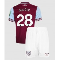 West Ham United Tomas Soucek #28 Hemmaställ Barn 2024-25 Korta ärmar (+ Korta byxor)